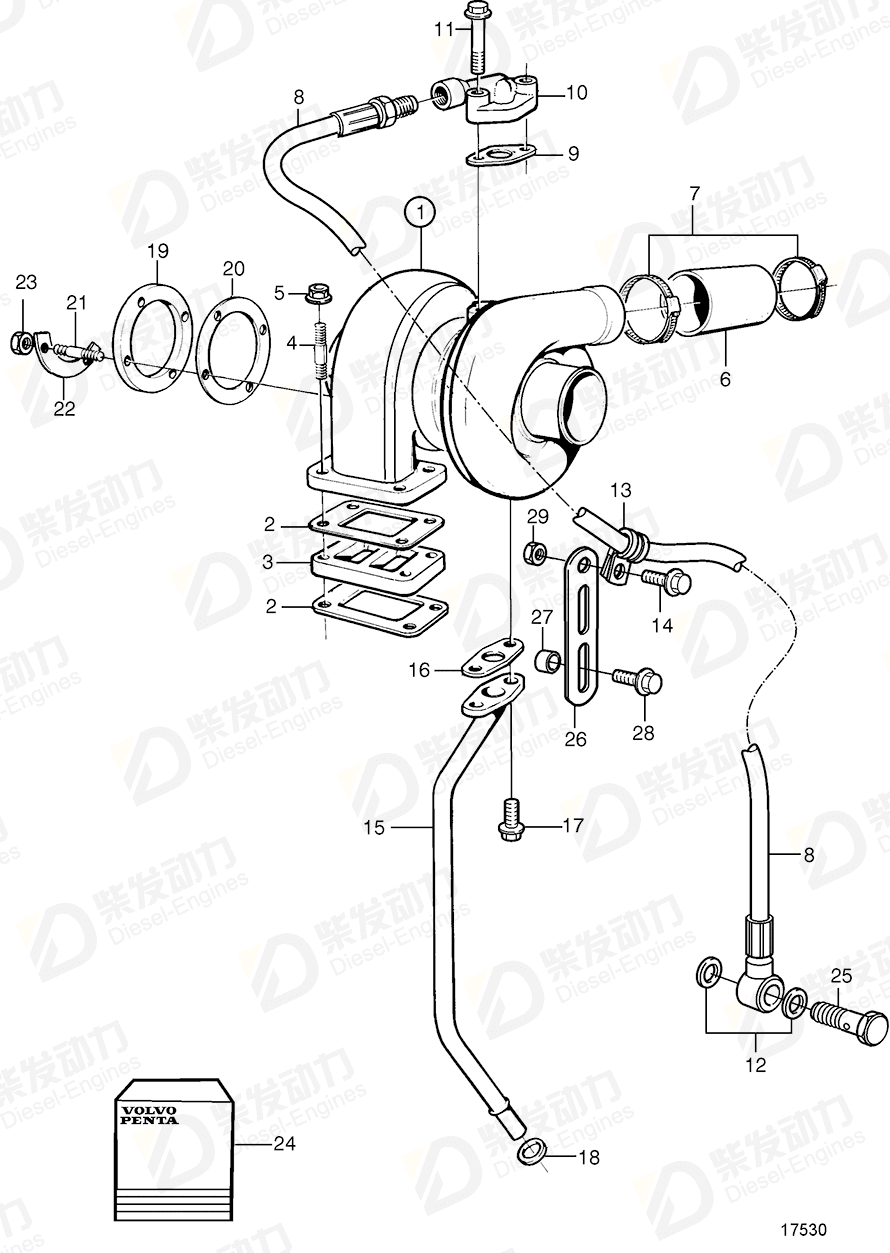 VOLVO Pressure hose 8192249 Drawing